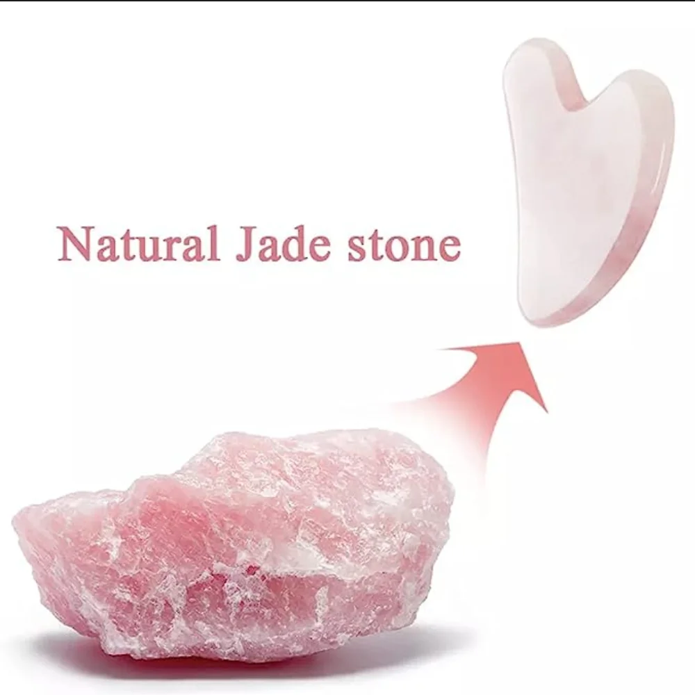 Jade Gua Sha Tool - Rose Quartz Gua Sha For Face
