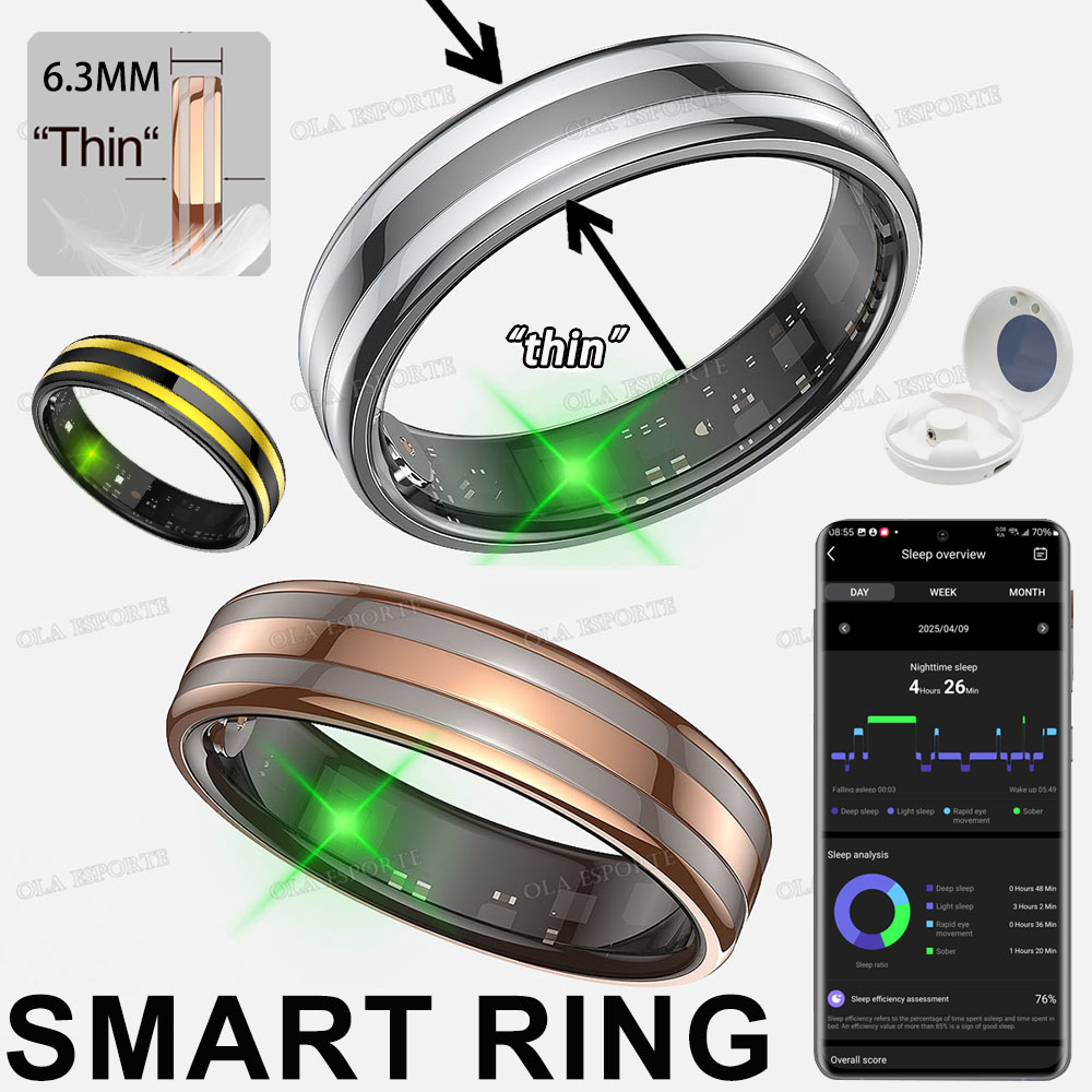 Blood Oxygen Monitor - Gesture Sensing Smart Ring Outdoor Waterproof