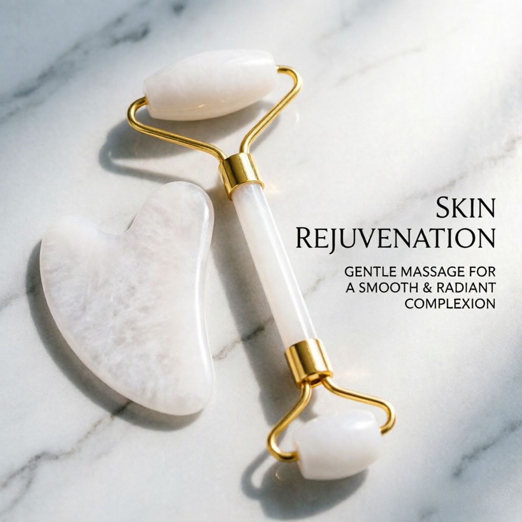 Jade Gua Sha Tool - White Gua Sha Natural Jade White