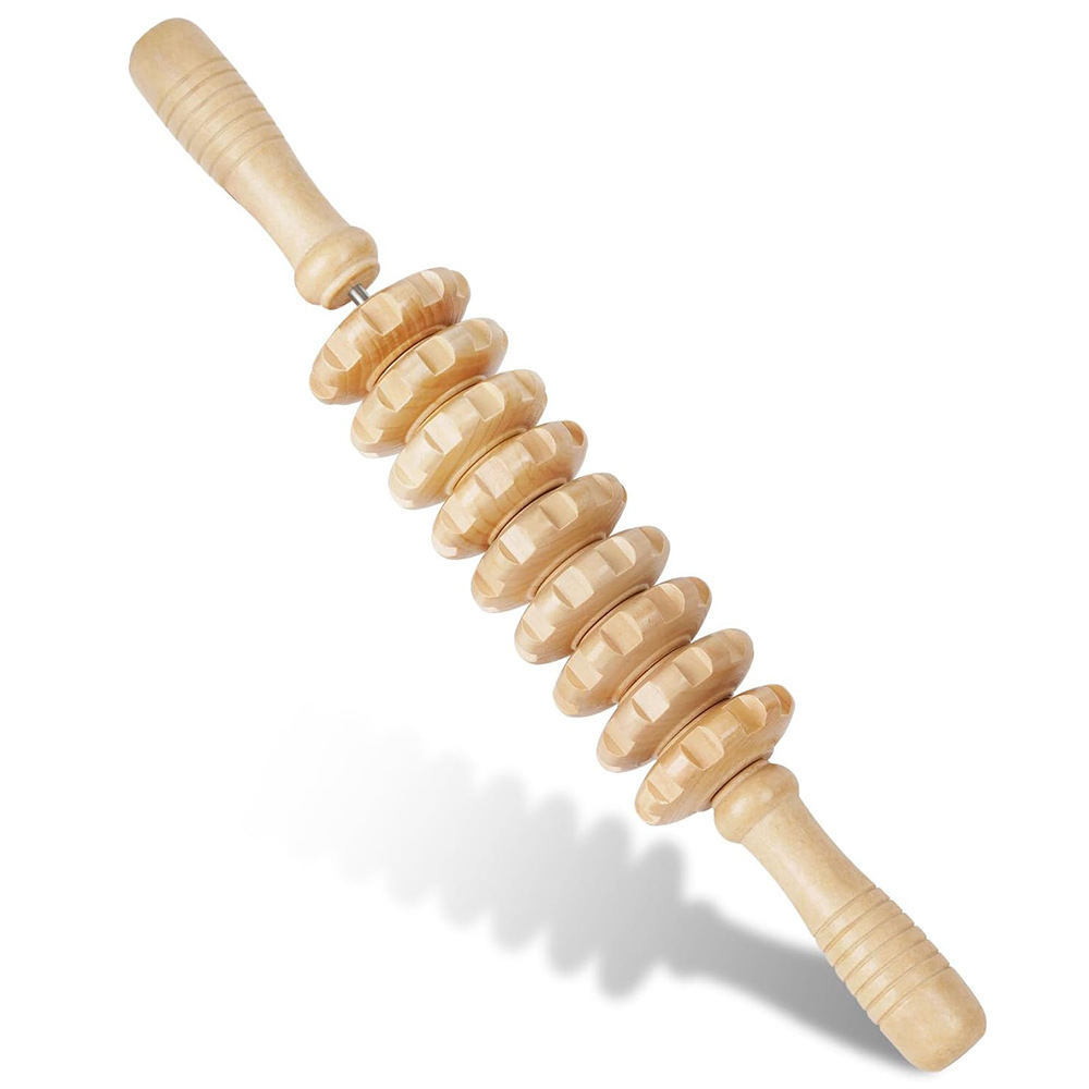 1PC Wood 9-wheel Massage Massa - đánh giá và giá Reflexology Foot Roller