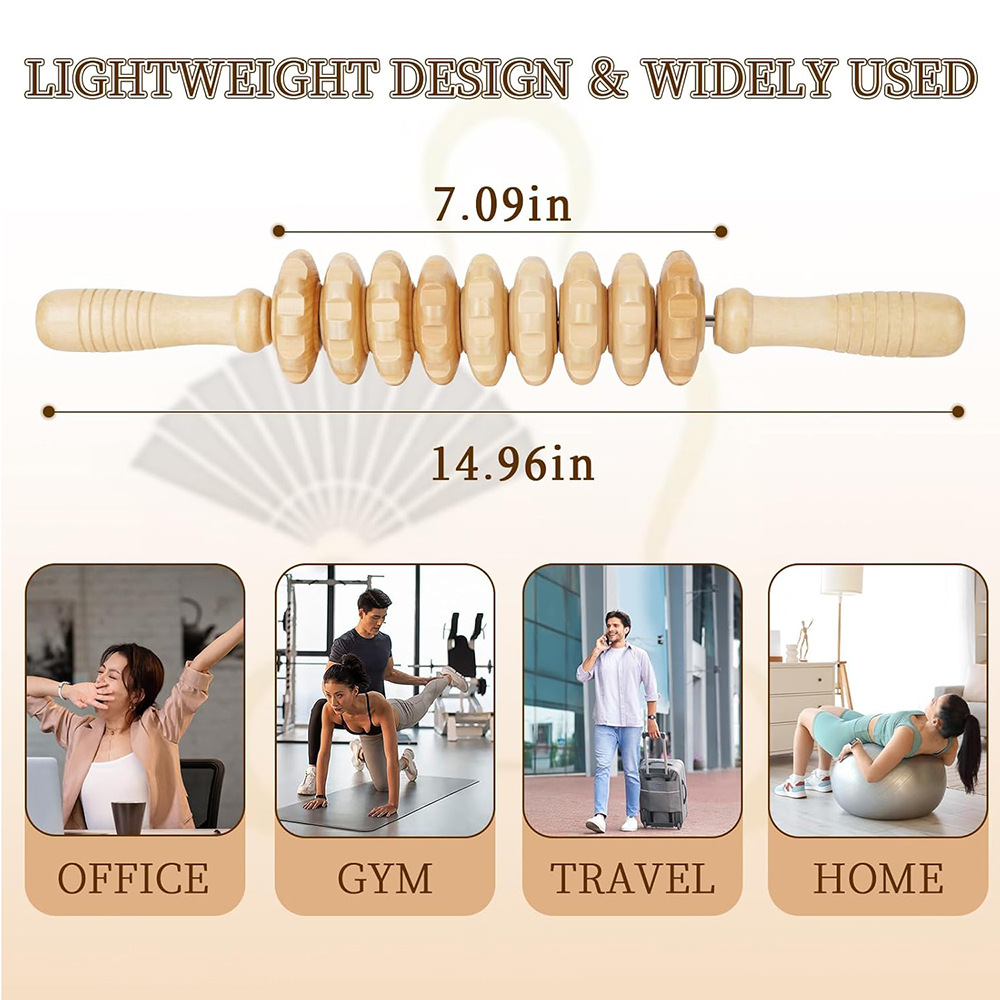1PC Wood 9-wheel Massage Massa - đánh giá và giá Reflexology Foot Roller