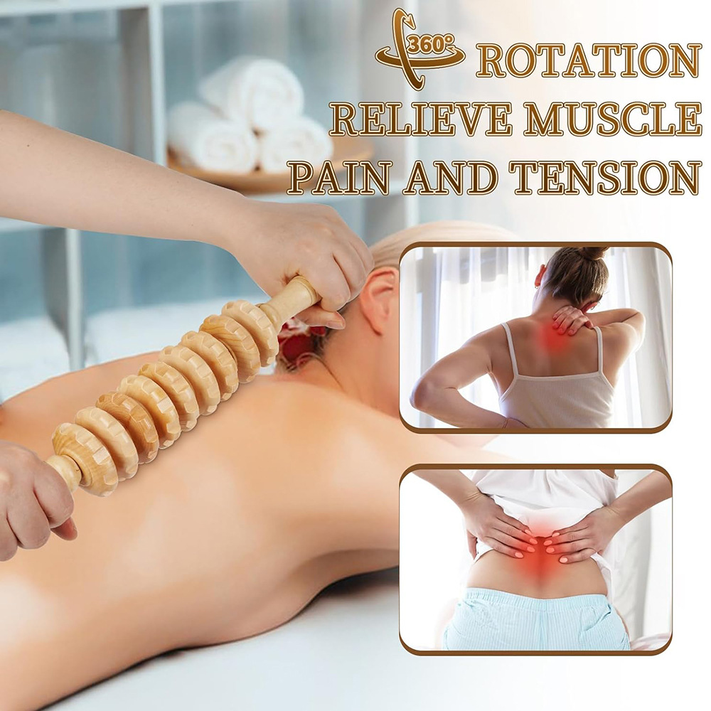1PC Wood 9-wheel Massage Massa - đánh giá và giá Reflexology Foot Roller