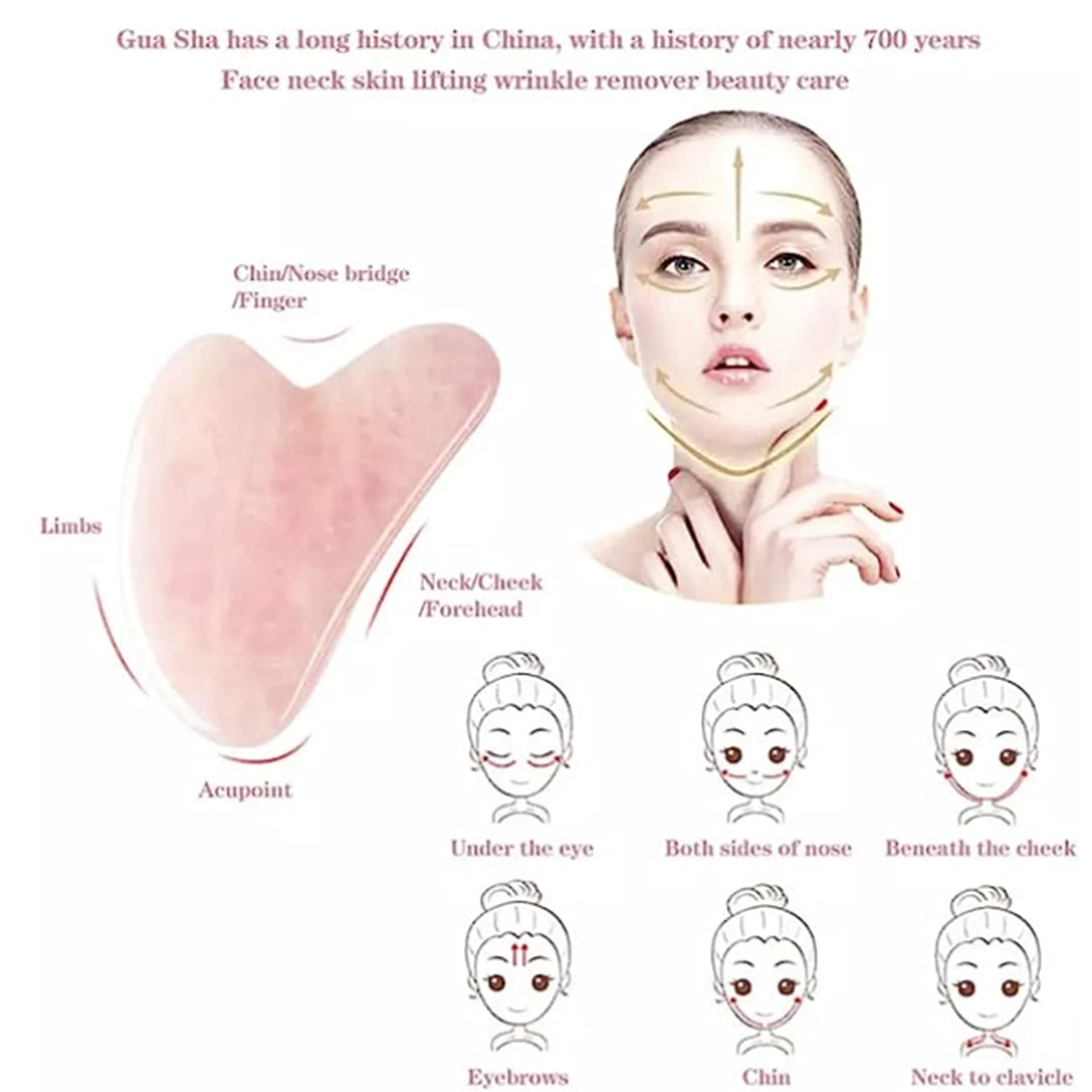 Rose Quartz Gua Sha For Face M - đánh giá và giá Jade Gua Sha Tool