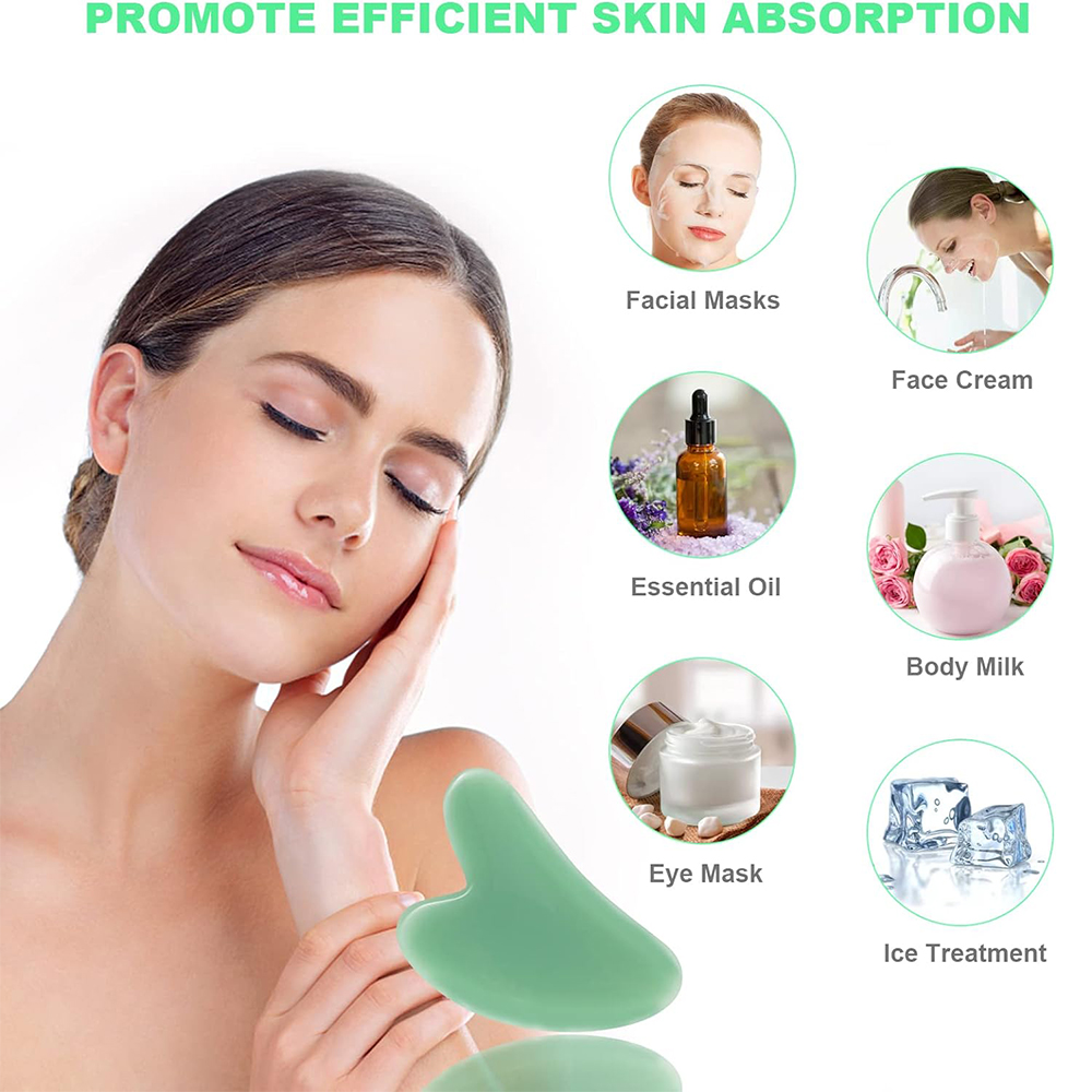 1PCS Natural Glass Jade Scrapi - đánh giá và giá Jade Gua Sha Tool