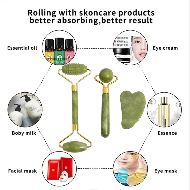 Natural Jade Roller Face Gua S - đánh giá và giá Jade Gua Sha Tool
