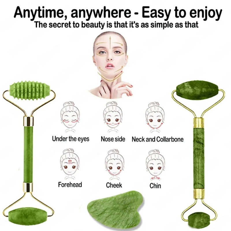 Natural Jade Roller Face Gua S - đánh giá và giá Jade Gua Sha Tool